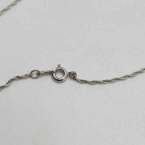 Vintage Reverse Intaglio Etched Rose Crystal Pendant Necklace Oval Design - Picture 4 of 7